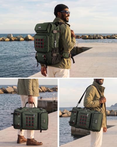 WITZMAN Carry on Travel Backpack for Men Airline Approved Fits 16" Laptop - color: 02.army Green