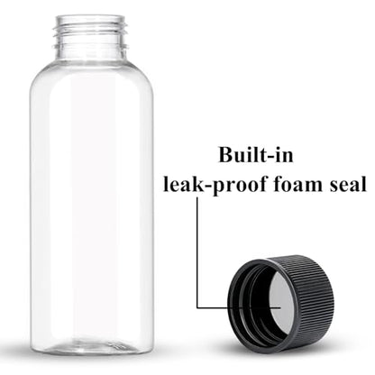 DNSEN Travel Bottles for Toiletries 3.4 oz Travel Size Mouthwash Bottles with Black Screw Cap, BPA Free Leak-Proof Portable Liquid Container 5 pack