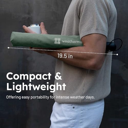 Weatherman Premium Collapsible Travel Umbrella - Windproof, Compact, Easy Auto Open - Resists Up to 55 MPH Winds - Perfect for Rain, Wind, Backpack, Car - Folding Umbrella (Red) - color: Red