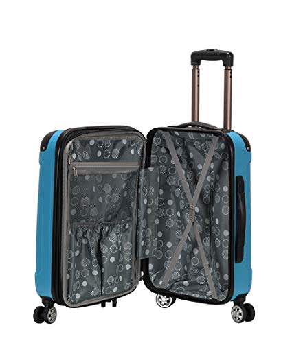 Rockland London Hardside Spinner Wheel Luggage, Turquoise, 3-Piece Set (20/24/28) - color: Turquoise, size: 3 Piece (28"/24"/20")