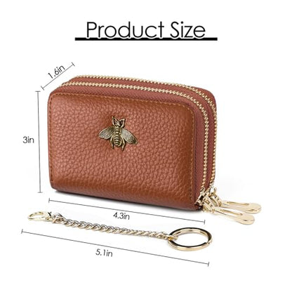 imeetu RFID Credit Card Holder, Small Card Wallet Women, Leather Card Case - color: Max - Brown, size: Max