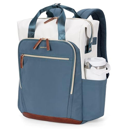 ECOHUB 17" Laptop Backpack for Women 25L Cute Teacher Work Backpack, Blue - color: Blue