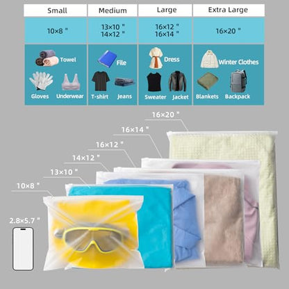 25Pcs 13x10 Inch Clothes Packing Bags Bathing Suit Bags No Vent Holes - size: 25Pcs-13x10 Inch