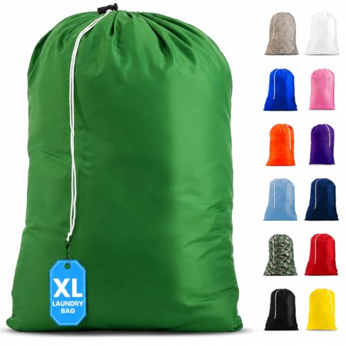 Handy Laundry XL Nylon Laundry Bag 30"x40", 60 lb Capacity, Green - color: Green, size: 30" x 40"