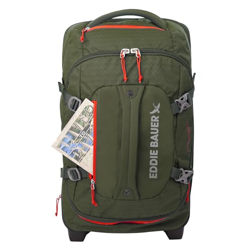 Eddie Bauer Expedition Rolling Duffel Bag with Wheels - Dark Thyme, 22" - color: Dark Thyme, size: 22" (Carry-On)