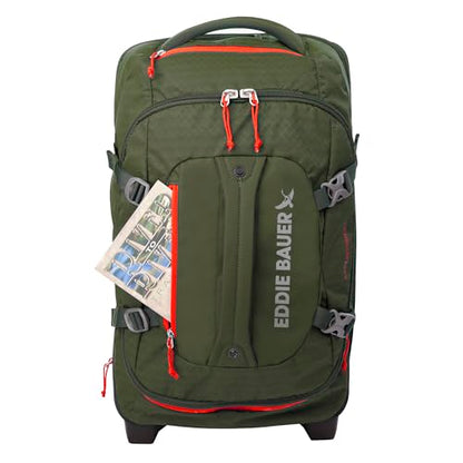 Eddie Bauer Expedition Rolling Duffel Bag with Wheels - Dark Thyme, 22" - color: Dark Thyme, size: 22" (Carry-On)