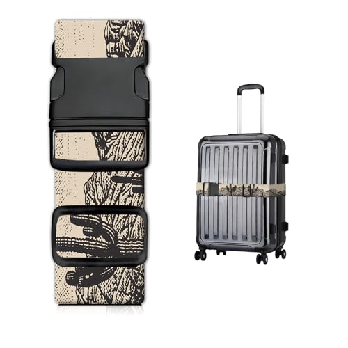 Luggage Straps for Suitcases, Heavy Duty Travel Belt with Quick-Release Buckle, Adjustable Suitcase Strap, Cute Luggage Accessories for Travel Retro Desert - color: Retro Desert