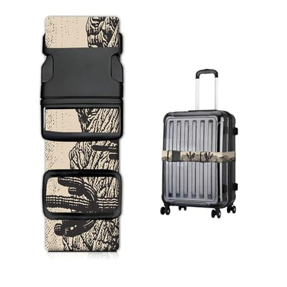 Luggage Straps for Suitcases, Heavy Duty Travel Belt with Quick-Release Buckle, Adjustable Suitcase Strap, Cute Luggage Accessories for Travel Retro Desert - color: Retro Desert