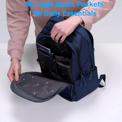 PUREVAVE Laptop Backpack Water Resistant YKK Zippers Travel Study - color: Navy Blue
