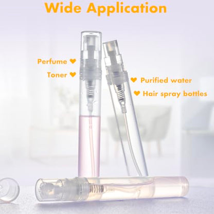 Chiallco Mini Perfume Sample Bottles, 10 Pack 5 ml Plastic Small Perfume Spray Bottle, Fine Mist, Portable Perfume Travel Refillable Bottle, Upgraded atomizer sprayer for perfume, Clear - style: 5ML