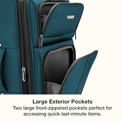 U.S. Traveler Anzio Softside Expandable Luggage with Spinner Wheels, Teal, 2-Piece Set (22/30) - color: Teal, size: 2-Piece Set (22/30)