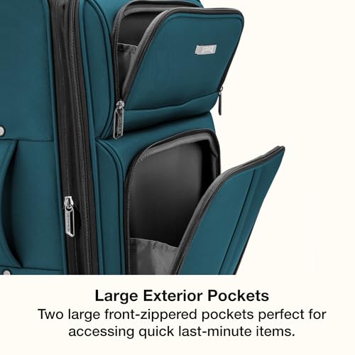 U.S. Traveler Anzio Softside Expandable Luggage with Spinner Wheels, Teal, 26-Inch Medium - color: Teal, size: 26-Inch Medium