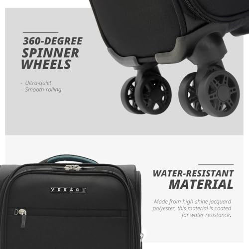 Verage Underseat Carry On Luggage with Wheels,14-Inch,Black - color: Black, size: 14-Inch Compact Underseat