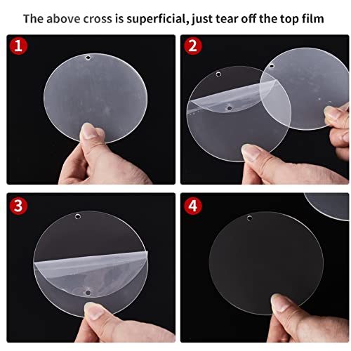 Acrylic Clear Ornament Circle Blanks, 3.5" Transparent Round Disc - size: 3.5 inch