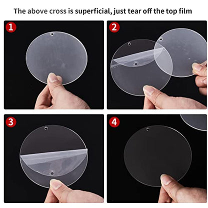 Acrylic Clear Ornament Circle Blanks, 3.5" Transparent Round Disc - size: 3.5 inch