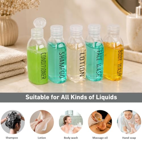 Travel Bottles for Toiletries 5 PCS 3.4oz Plastic Bottles with Clear Bag - color: Clear with bag
