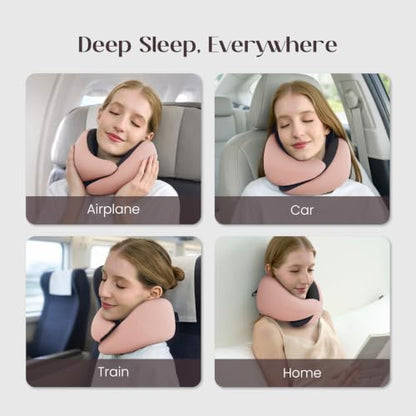 Dream Valley Neck Travel Pillow, Memory Foam,Cooling, Light Pink - color: Light Pink, size: Standard