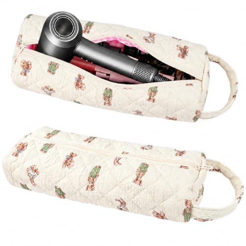 Bear Print Hair Tools Bag Compatible with Dyson Airwrap Shark FlexStyle - color: Cute Bear Print