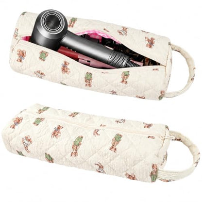 Bear Print Hair Tools Bag Compatible with Dyson Airwrap Shark FlexStyle - color: Cute Bear Print