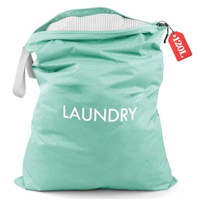 Wiseboy 120L Extra Large Travel Laundry Bag with Heavy-Duty Zipper - color: Blue