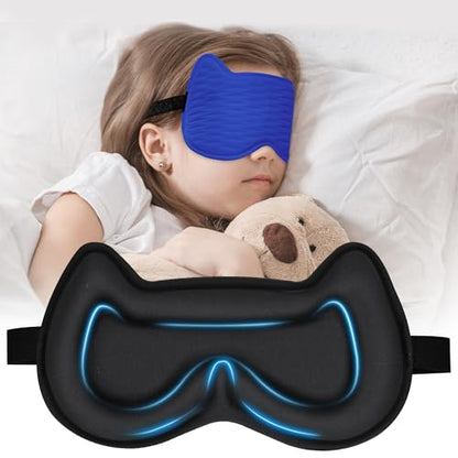 Kids Sleep Mask for Sleeping, Soft 3D Contoured Eye Mask for Kids - color: Royal Blue-kids
