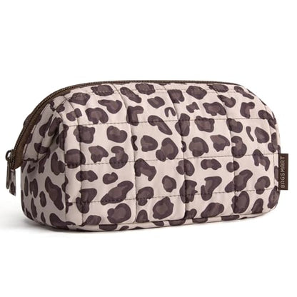 BAGSMART Makeup Bag Travel Toiletry Bag, Wide-open Zipper Pouch, Leopard - color: 26-Leopard Print