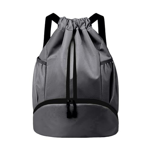JELUTAR Drawstring Backpack Gym Bag with Shoes Pocket, Dark Grey - color: Dark Grey, size: Large