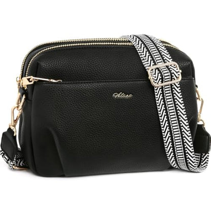 Crossbody Bag for Women Vegan Leather Handbag Purse Anti Theft RFID - color: Black