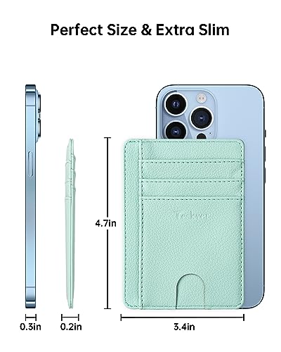 Teskyer Slim Minimalist Wallet for Men, RFID Front Pocket Card Holder - color: Lichee Light Green
