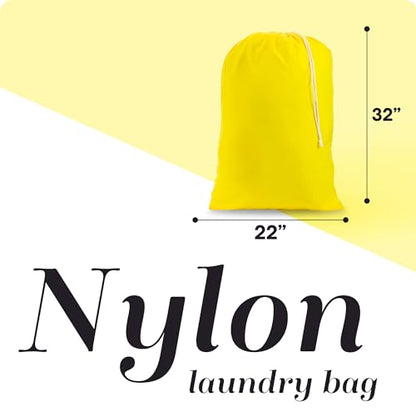 Handy Laundry XL Nylon Laundry Bag 22"x32" 2-Pack, Heavy Duty, Yellow - color: Yellow, size: 22" x 32" (Pack of 2)