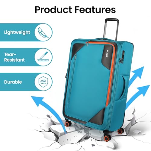 Suitcases w/Wheels 32 inch Luggage,Large Softside Suitcase - color: SkyBlue, size: Checked-Extra Large 32-Inch