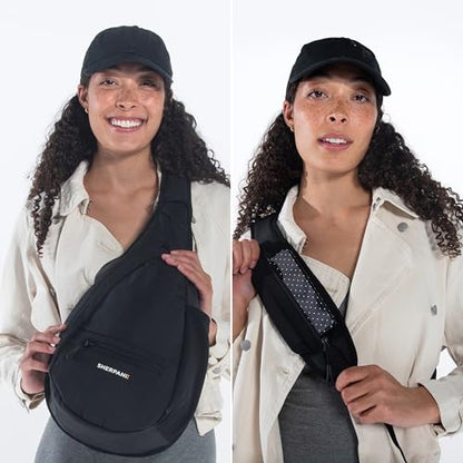 Sherpani Esprit, 10L Crossbody Sling Backpack for Women (Black Raven) - color: Black Raven