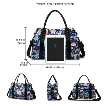 Travel Duffle Bag Weekender Overnight Gym Bag for Women, Rainbow Cats - color: Rainbow Cats
