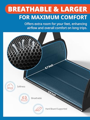 SARISUN Travel Pillow with Strap, Airplane Foot Hammock for Long Flights - size: Travel Pillow & PE Board Foot Hammock