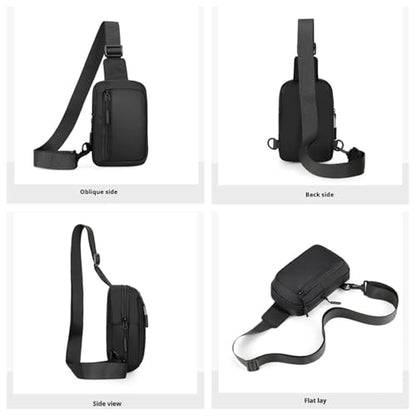 Mini Sling Bag for Men & Women,Waterproof Crossbody Bag(Black-S) - color: Black-s