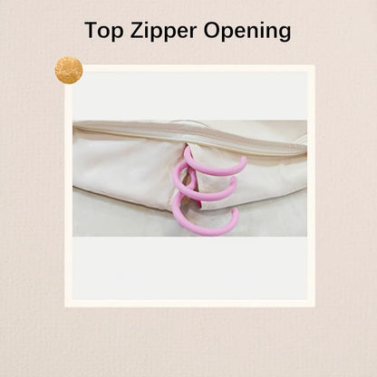 Space Saving Hanging Garment Bag with Self Compression Zipper。 - color: Pink, size: L