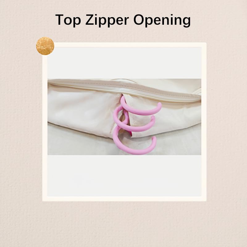Space Saving Hanging Garment Bag with Self Compression Zipper。 - color: Beige, size: L