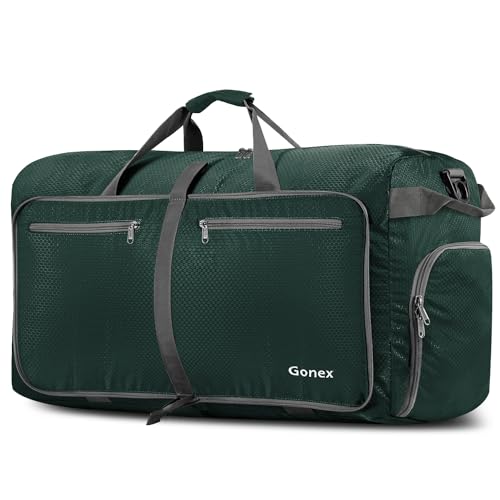 Gonex 150L Foldable Travel Duffle Bag with Shoe Compartment, Lightweight - color: Blackish Green, size: 150L
