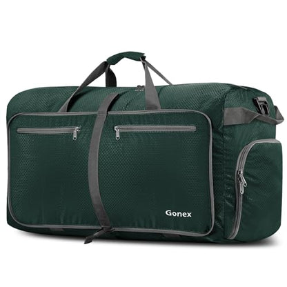 Gonex 150L Foldable Travel Duffle Bag with Shoe Compartment, Lightweight - color: Blackish Green, size: 150L