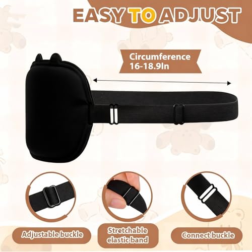Kids Sleep Mask, 3D Contoured Eye Mask for Sleeping - color: Black