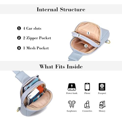 INICAT Small Crossbody Bags for Women, Mini Travel Sling Purse - color: Light Blue, size: Small