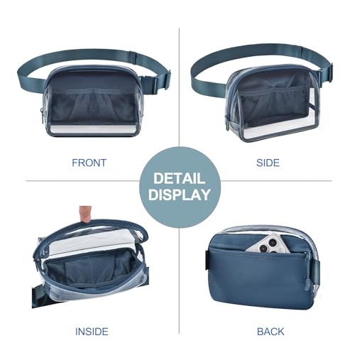 Clear Fanny Pack Stadium Approved Samll Waist Bag - color: Blue