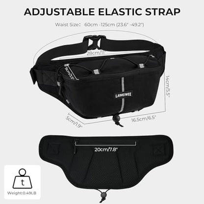 2LFanny Pack for Women Men, Anti‑theft Waist Bag with RFID Blocking - color: Black