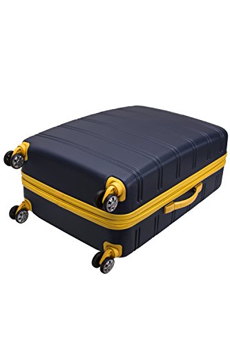 Rockland Melbourne Hardside Expandable Spinner Wheel Luggage, Checked Large 28", Navy - color: Navy, size: Checked Large 28"