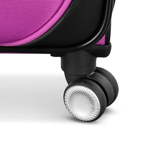 American Tourister 4 KIX 3.0 Checked-Medium Softside Expandable Luggage with 4 Spinner Wheels, Hyper Violet - color: Hyper Violet, size: Medium
