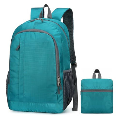 Ultra Packable Hiking Backpack, Foldable Travel Daypack, 25L - color: Lake Blue