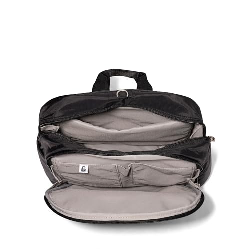 Securtex Anti-Theft Getaway Backpack - 9.4"x13"x5" Travel Safe Bag w/Locking Zippers, Slash-Resistant, RFID - color: Black