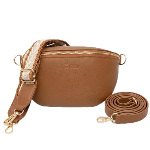 Leather RFID Anti Theft Sling Bag for Women, Pickpocket Proof Travel Crossbody Bag, RFID Blocking Crossbody Purse for Women - color: Brown, size: Large