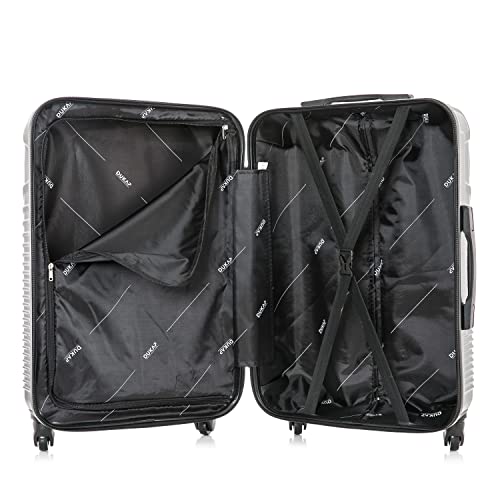 DUKAP INCEPTION Lightweight Hardside Spinner Luggage with Ergonomic Handles, Travel Suitcase with Four Spinner Wheels and Studs, 28-Inch Large Checked Luggage | Black - color: Black, size: 28 Inch