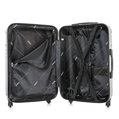 DUKAP INCEPTION Lightweight Hardside Spinner Luggage with Ergonomic Handles, Travel Suitcase with Four Spinner Wheels and Studs, 28-Inch Large Checked Luggage | Black - color: Black, size: 28 Inch